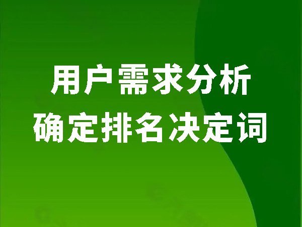 5、用户需求分析确定排名决定词